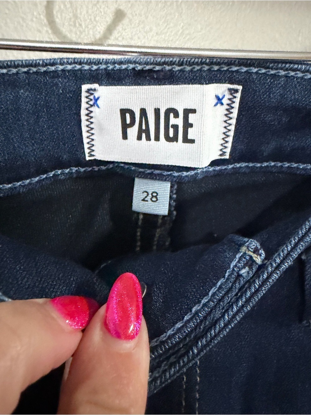 PAIGE Dark Indigo Hoxton Ankle High-Rise Skinny Jeans - Picture 3 of 6